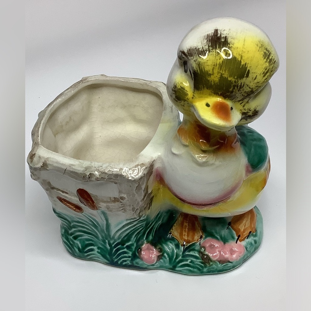 Vintage Kitsch Napco Ceramic Chick Chicken Planter 6.5” Rare Marked